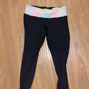Black LuLuLemon Leggings with neon top